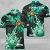 BlueJose Bowling And Pins Abstract Grunge Texture Cross Multicolor Personalized Name, Team Name 3D Shirt