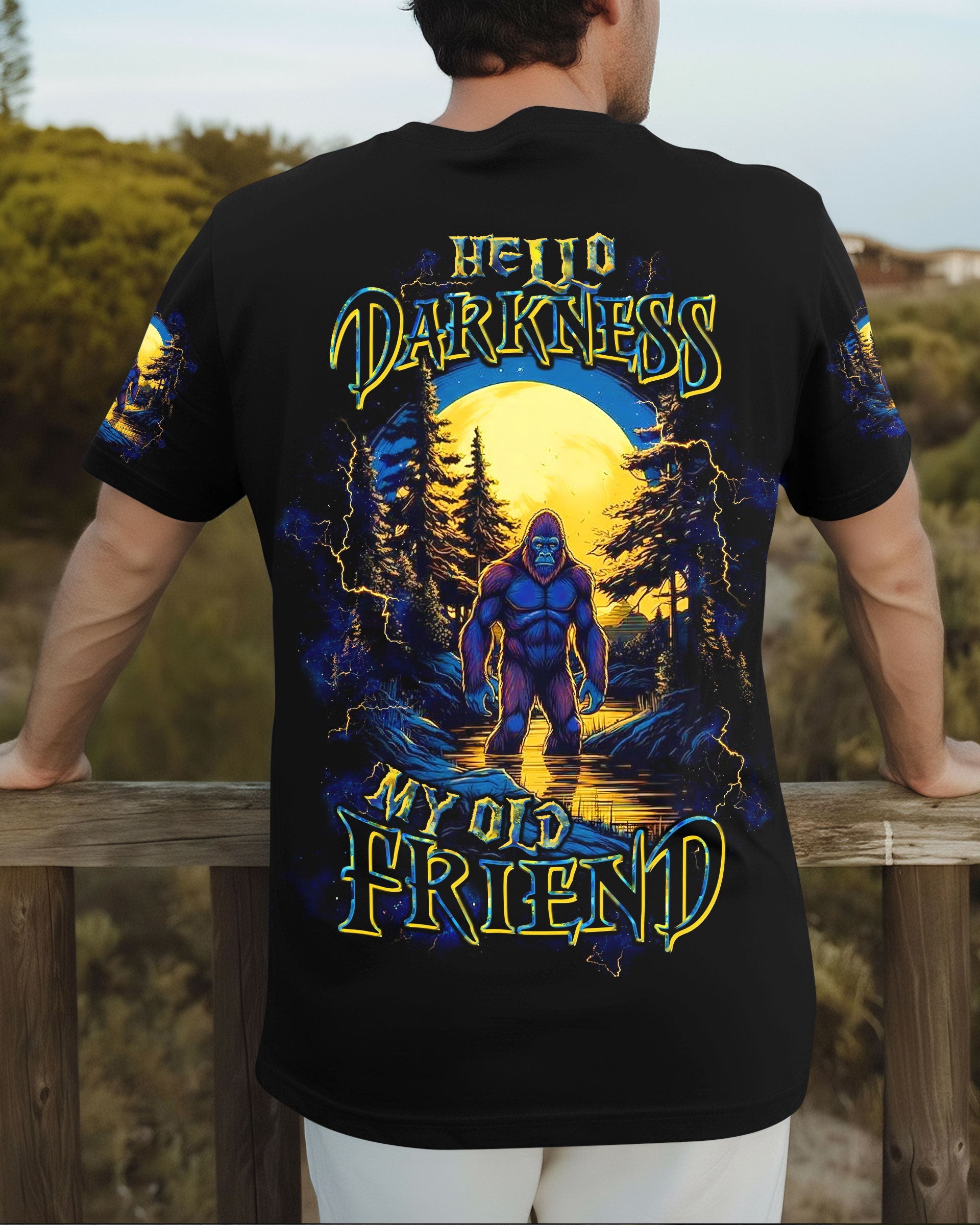 HELLO DARKNESS MY OLD FRIEND BIGFOOT ALL OVER PRINT - TLTW1711252