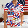 BlueJose America Flag Eagle Patriotic Hawaii Shirt