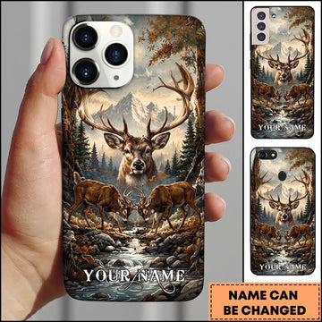 BlueJose Hunting Mountain Stream Deer Personalized 3D Phone Case
