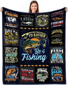 BlueJose I'd Rather Be Fishing Blanket
