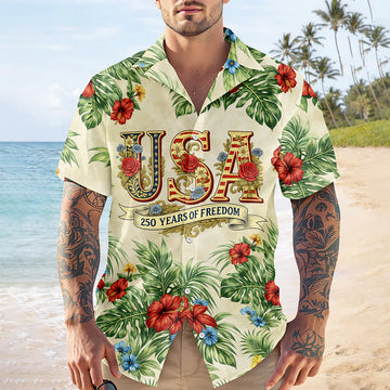 BlueJose USA 250 Years of Freedom Hawaiian Shirt For Independence Day 2026