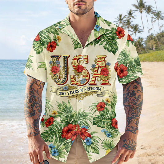 BlueJose USA 250 Years of Freedom Hawaiian Shirt For Independence Day 2026