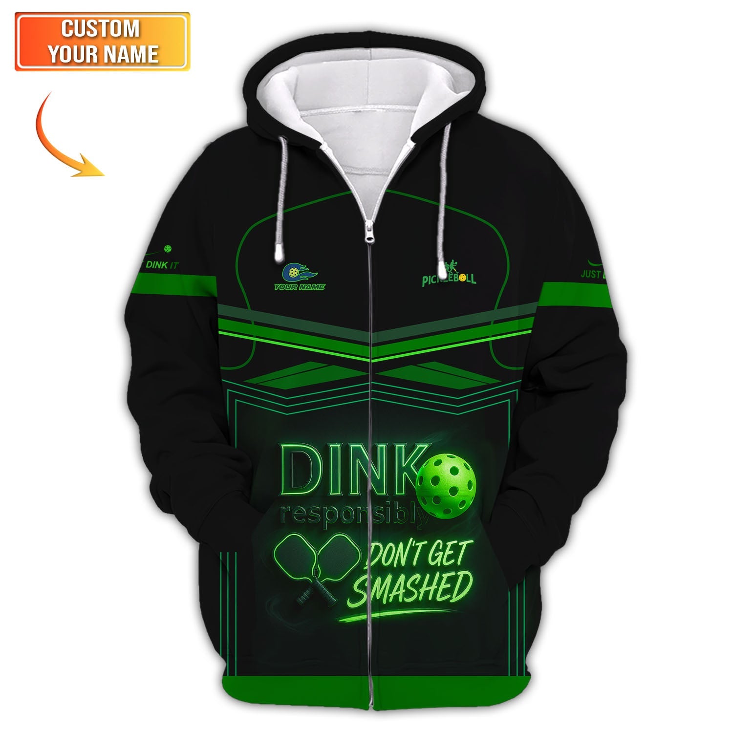 Funny Pickleball Shirt, Custom Name Pickleball Jersey, Dink Responsibly Pickleball Shirts