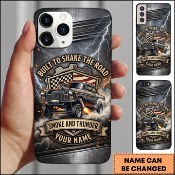BlueJose Hot Rod Vintage Steel and Smoke Classic Garage Design Personalized Name 3D Phone Case