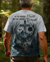 BlueJose In the Woods I Hunt In the Cross I Trust Custom Name Shirt, Personalized Hunting 3D Shirt