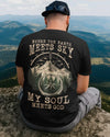 BlueJose My Soul Meets God Personalized Hiking Shirt - Black