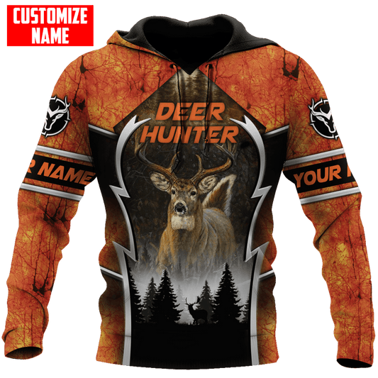 BlueJose Personalized Deer Hunting Hunter Orange Camo 3D Shirts
