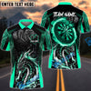 BlueJose Darts Angry Dragon Multicolor Options Personalized Name Pocket Shirt (4 Colors)