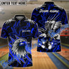 BlueJose Bowling And Pins Soaring Eagle Customized Name 3D Shirt (6 Colors)