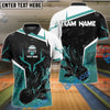 BlueJose Bowling And Pins Basic Smoke Customized Name, Team Name 3D Shirt (4 Colors)