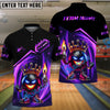 BlueJose Bowling And Pins Crown Flame Black Gold Lightning Customized Name, Team Name 3D Shirt (4 Colors)