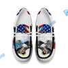 BlueJose Billiards Ball 8 Flame Eagle White Canvas Loafer Shoes