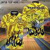 BlueJose Bowling And Pins Burning Rage Skull Customized Name 3D Shirt (6 Colors)