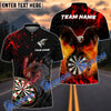 BlueJose Darts Thunder Feather Flame Eagle Personalized Name, Team Name Shirt (4 Colors)