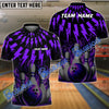 BlueJose Bowling And Pins Thunder Rain Flame Customized Name 3D Shirt ( 6 Colors)