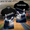 BlueJose Bowling And Pins Basic White Black Customized Name 3D Shirt ( 6 Colors)