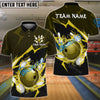 BlueJose Bowling And Pins Thunder Strike Down Customized Name 3D Shirt (6 Colors)