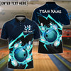 BlueJose Bowling And Pins Thunder Strike Down Customized Name 3D Shirt (6 Colors)