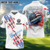 BlueJose Golf Smoke Grunge US Flag Customized Name, Team Name 3D Shirts (4 Colors)