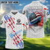 BlueJose Golf Smoke Grunge US Flag Customized Name, Team Name 3D Shirts (4 Colors)