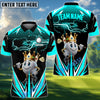 BlueJose Golf Funny Ball Thunder Pattern Customized Name, Team Name 3D Shirts (4 Colors)