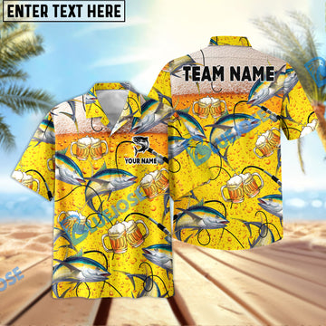 Bluejose Tuna Fishing Beer Swimming Custom Name & Team Name 3D Shirts