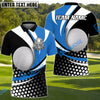 BlueJose Golf Curved Dot Pattern Customized Name, Team Name 3D Shirts (4 Colors)
