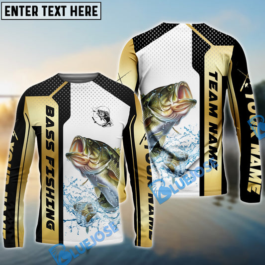 Bluejose Bass Fishing Golden Premium Dynamic Strike Custom Name & Team Name 3D Shirts