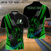 BlueJose Bowling And Pins Flame Strike Minimalist Black Customized Name, Team Name 3D Shirt (4 Colors)
