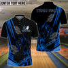BlueJose Bowling And Pins Flame Strike Minimalist Black Customized Name, Team Name 3D Shirt (4 Colors)
