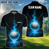 BlueJose Flaming Golf Ball Polo Shirt, Customized Name, Team Name 3D Shirts (4 Colors)