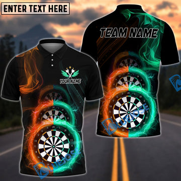 BlueJose Darts Triple Double Flame Dartboard Customized Name, Team Name 3D Shirt (4 Colors)