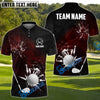 BlueJose Cracked Glass Effect Golf Shirt, Customized Name & Team Name 3D Shirts (4 Colors)