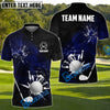BlueJose Cracked Glass Effect Golf Shirt, Customized Name & Team Name 3D Shirts (4 Colors)