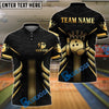 BlueJose Bowling And Pins Crown Punch Style Customized Name, Team Name 3D Shirt (4 Colors)