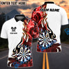 BlueJose Darts Golden Line Flame Dartboard Art Design Personalized Name, Team Name Shirt (6 Colors)