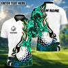BlueJose Golf Golden Line Flame Art Design Multicolor Option Polo Shirt (6 Colors)