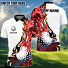 BlueJose Golf Golden Line Flame Art Design Multicolor Option Polo Shirt (6 Colors)