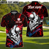 BlueJose Wildfire Wolf Swing Golf Shirt, Customized Name & Team Name 3D Shirts (4 Colors)