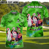 BlueJose Spooky Flamingo Halloween Funny Golf Shirt, Customized Name & Team Name 3D Shirts (4 Colors)