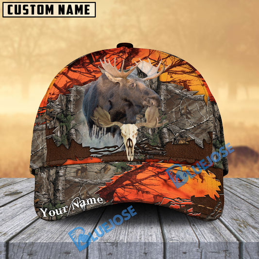 BlueJose Moose Hunting Camo Cap Multicolor Personalized Cap (6 color)