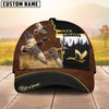 BlueJose Hunting Brown Leather Style Multicolor Options Personalized Name 3D Cap (6 color)