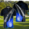 BlueJose Fireball Swing Golf Shirt, Customized Name & Team Name 3D Shirts (4 Colors)