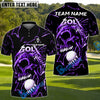 BlueJose Thunder Skull Golf Polo Shirt, Customized Name & Team Name 3D Shirts (4 Colors)