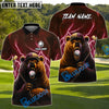 BlueJose Thunder Bear Golf Polo Shirt, Customized Name & Team Name 3D Shirts (4 Colors)