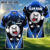 BlueJose Funny Angry Golf Ball Polo Shirt, Customized Name & Team Name 3D Shirts (4 Colors)