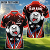 BlueJose Funny Angry Golf Ball Polo Shirt, Customized Name & Team Name 3D Shirts (4 Colors)