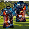BlueJose Skull Captain Drive Funny Golf Polo Shirt, Customized Name & Team Name 3D Shirts (4 Colors)