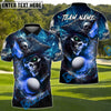 BlueJose Skull Captain Drive Funny Golf Polo Shirt, Customized Name & Team Name 3D Shirts (4 Colors)